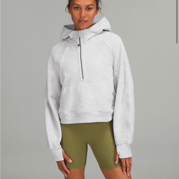 lululemon athletica Tops - Scuba Oversized Half-Zip Hoodie In Heathered Core Ultra Light Grey